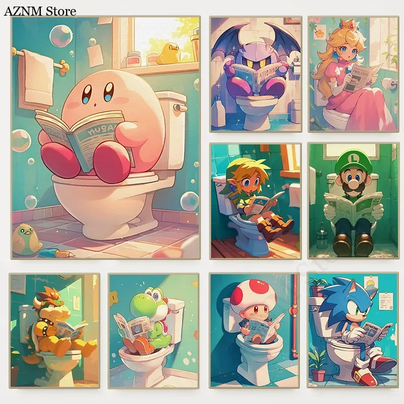 Home Bathroom Pictures - Affiche de jeu vidéo de dessin