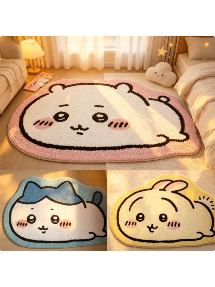 Home Bathroom Floor Mats - Tapis de dessin animé Chiikawa, tapis