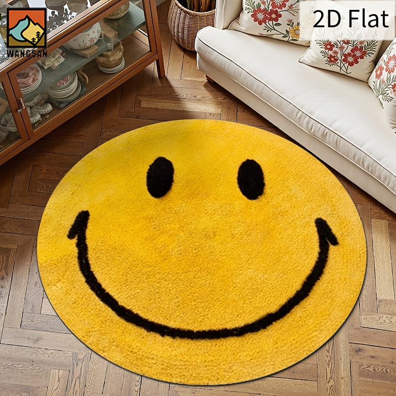 Home Bathroom Floor Mats - Tapis rond en flanelle 2D, design