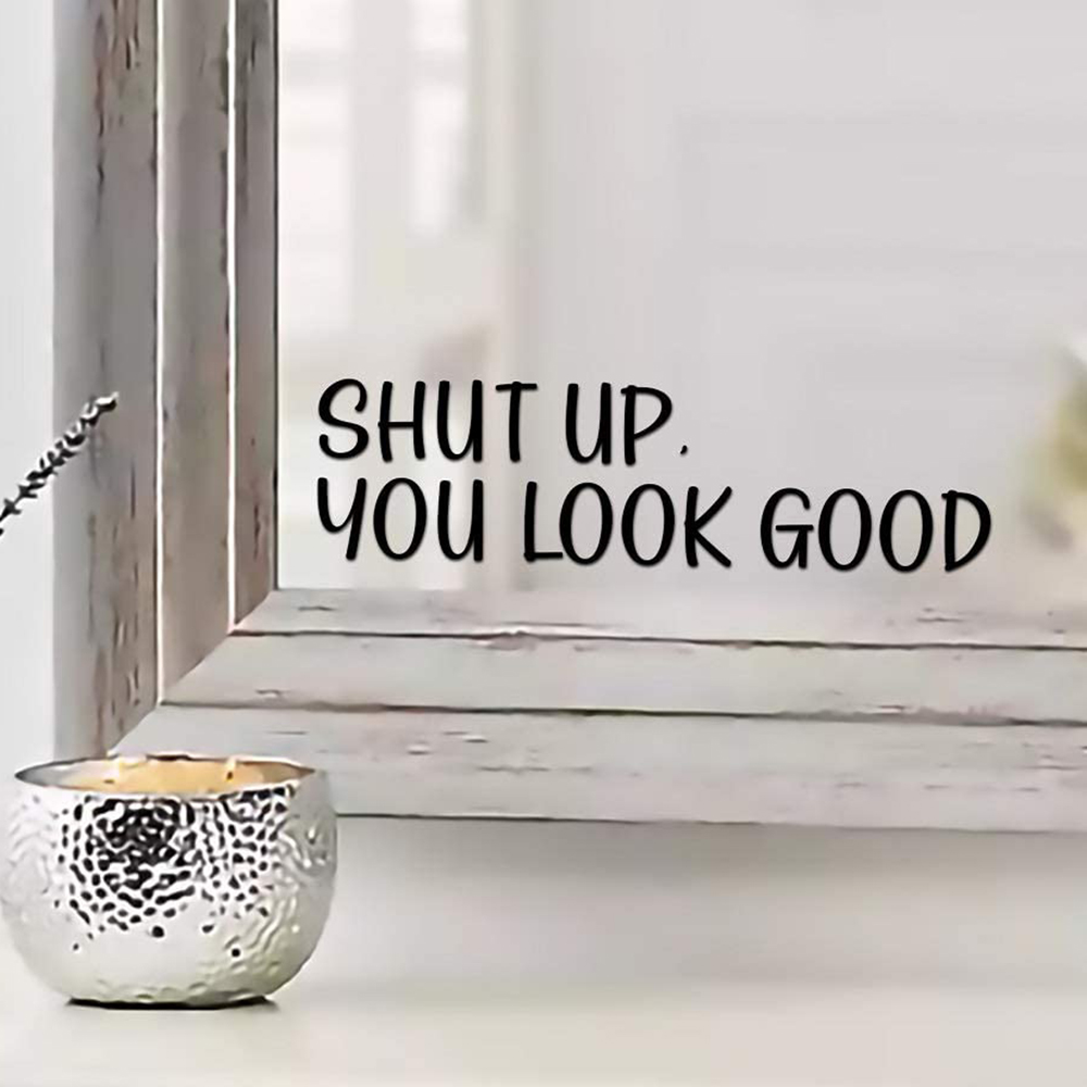 Home Goods Bathroom Mirrors - Autocollant miroir en vinyle, citation inspirante,