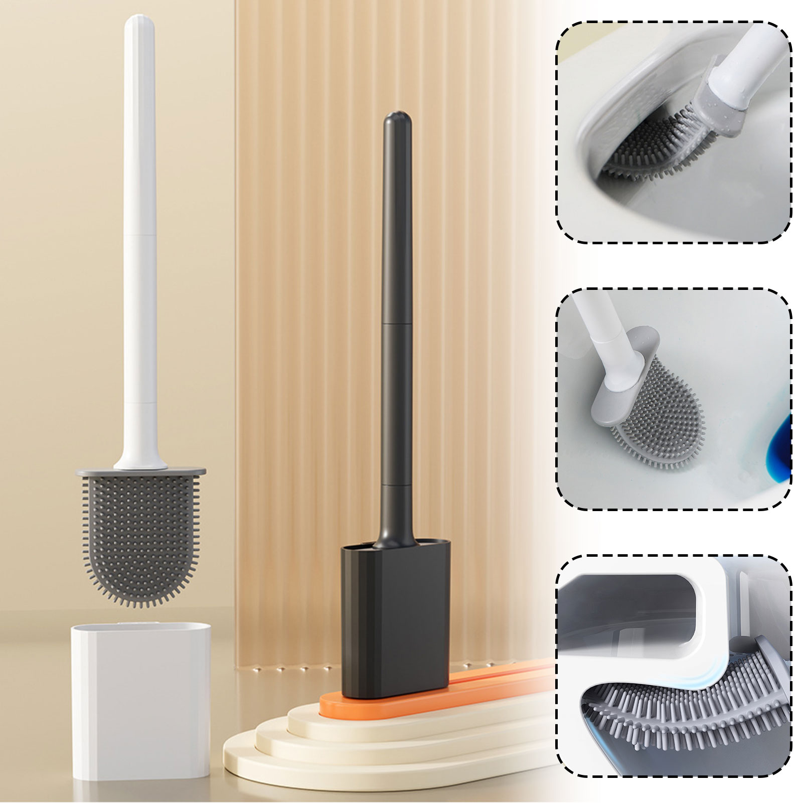Toilet Brush Holder - Brosse de toilette en Silicone avec