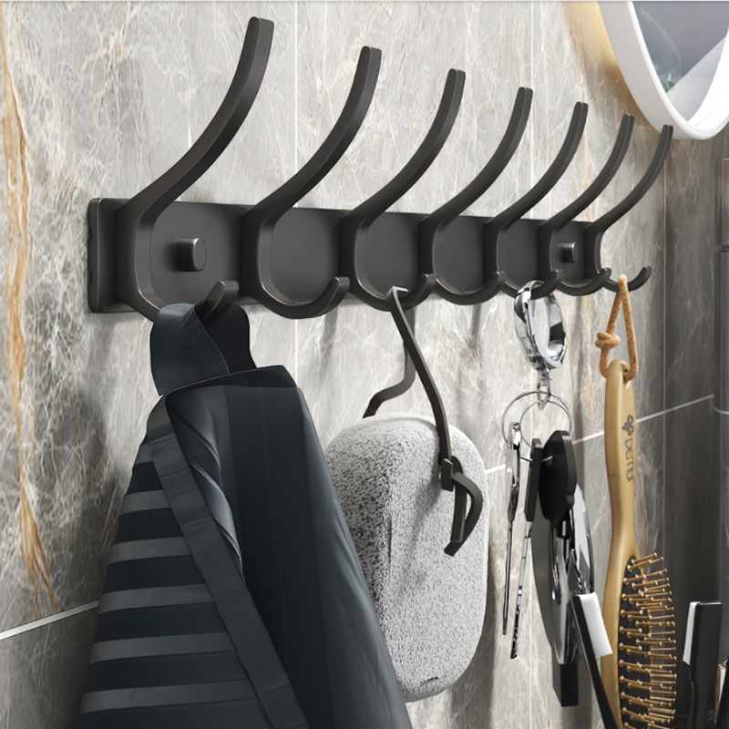 Robe Hook Adhesive - Porte-manteau mural noir, crochets pour vêtements