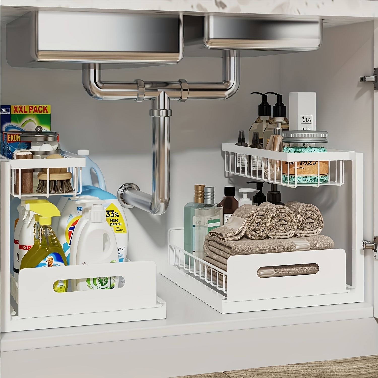 Home Depot Bathroom Sink - Organisateur coulissant sous l'évier, étagère à