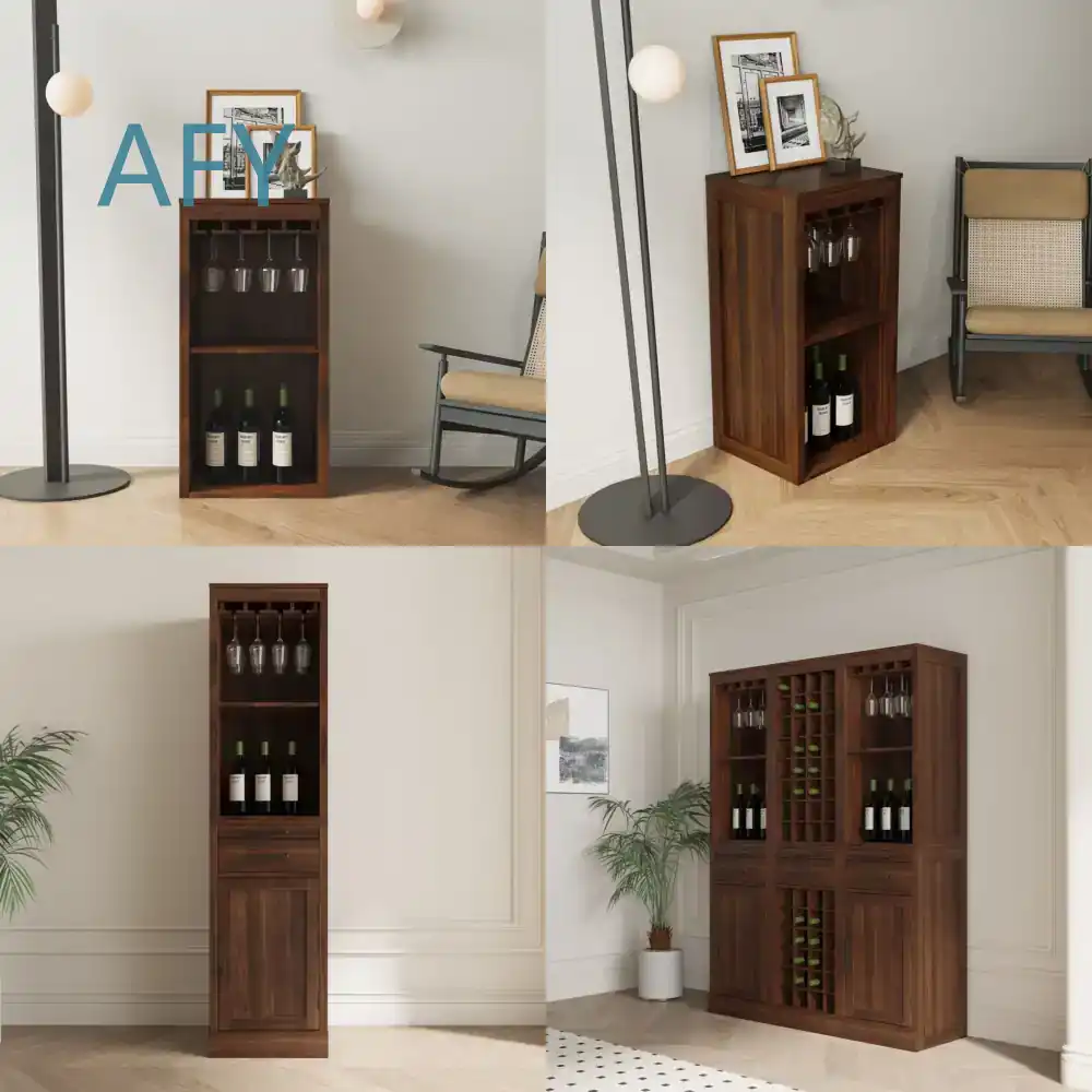Muji Home Storage - Meuble à vin modulaire couleur noyer