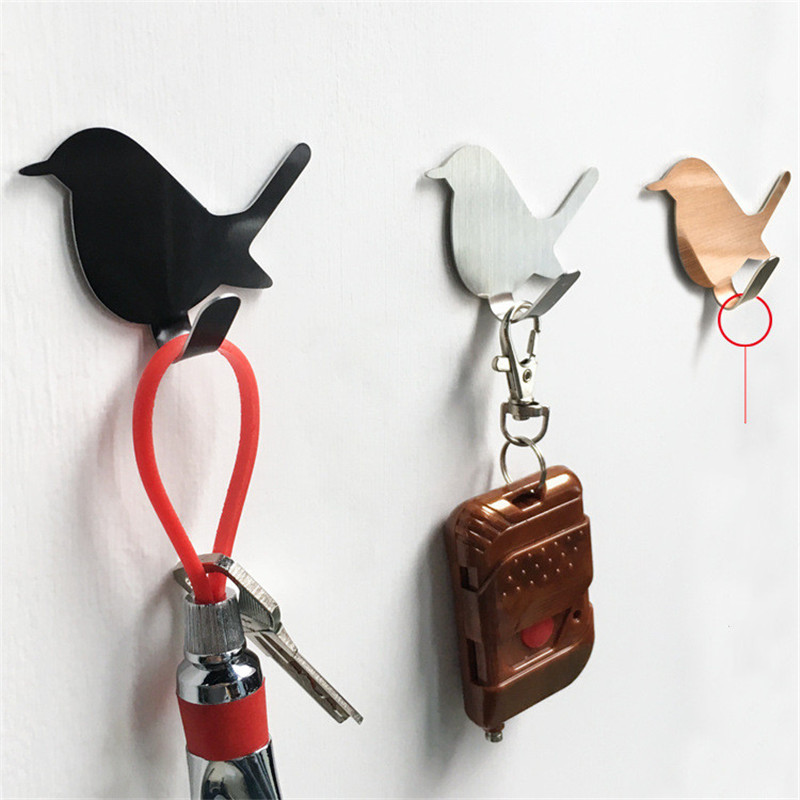 Robe Hook Adhesive - Crochets auto-adhésifs à motif d'oiseau, 2
