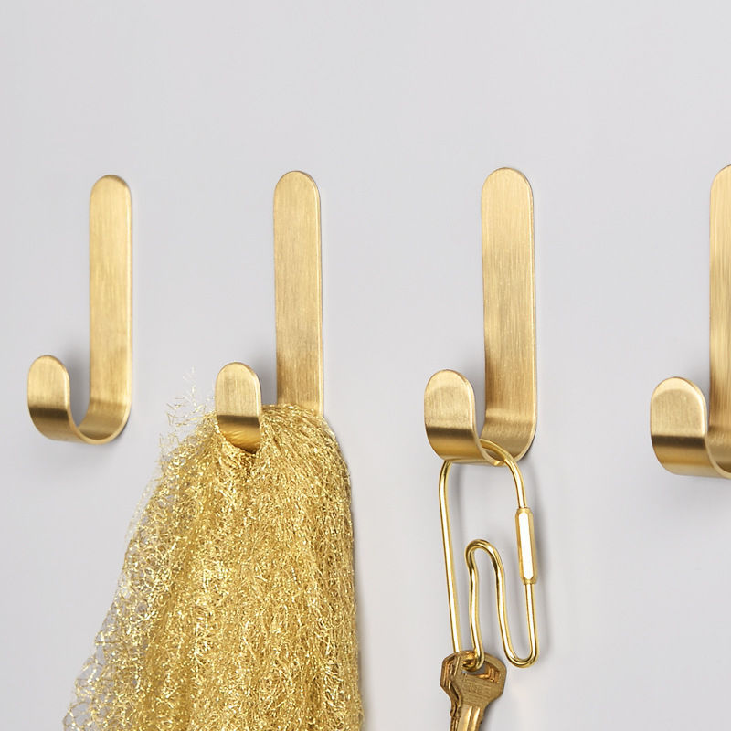Robe Hook Adhesive - Crochets muraux en laiton sans poinçonnage,