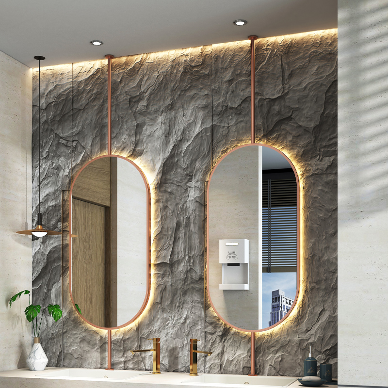 Home Living Bathroom Vanity - Miroir suspendu ovale pour plafond, taille