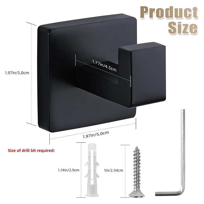 Porte-serviettes mural noir ma - Robe Hook Adhesive avis et prix