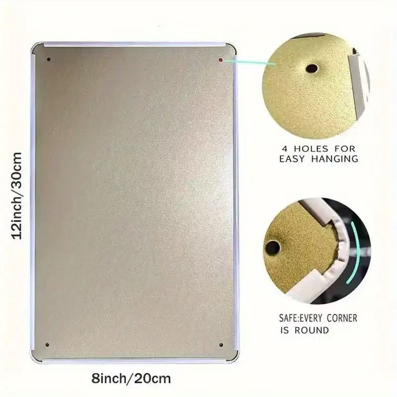 Panneau métallique rétro 2D -  - Home Design Bathroom avis et prix