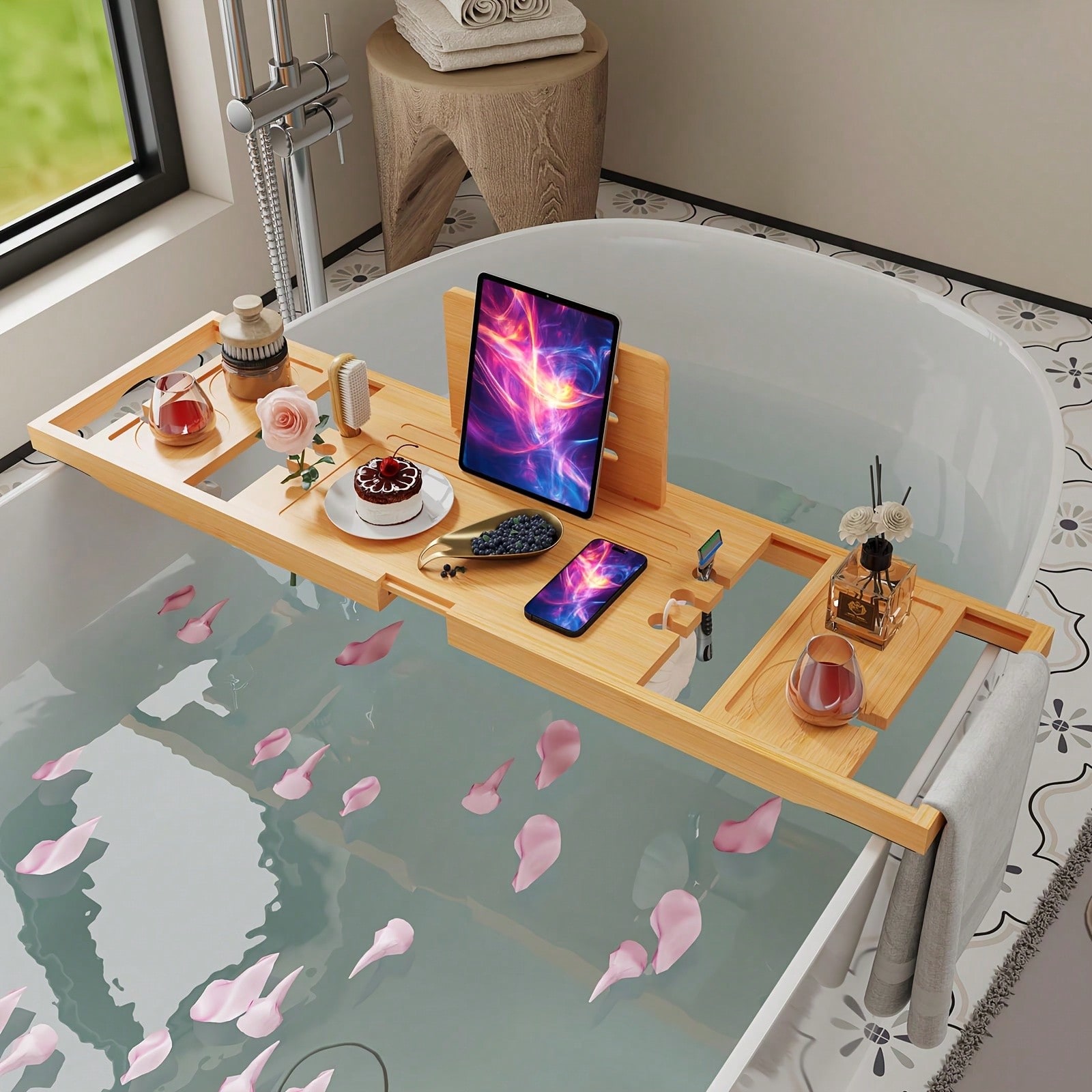 Plateau de bain en bambou, org - Bath Caddy Tray avis et prix