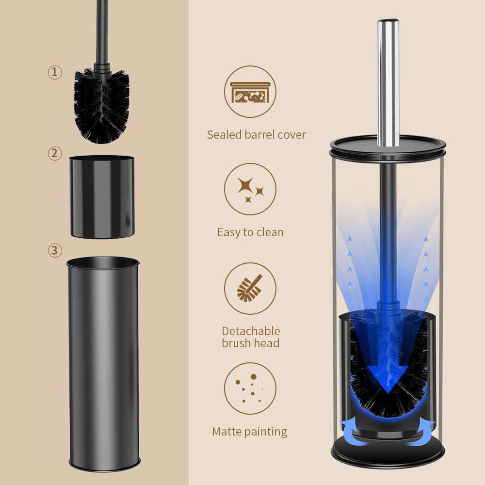 Brosse de toilette noire avec  - Toilet Brush Holder avis et prix