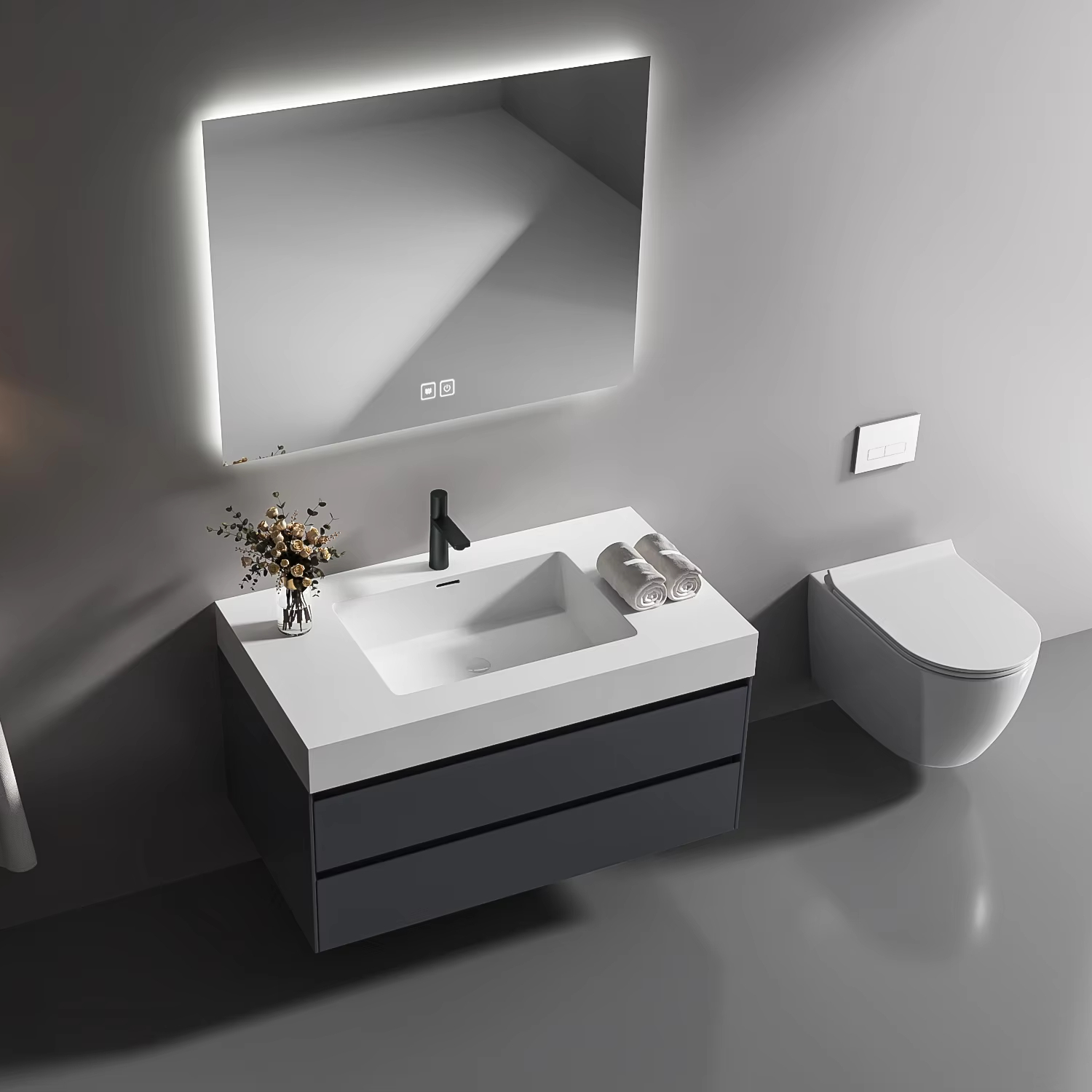Meuble-lavabo mural de luxe mo - Home Bathroom Trends avis et prix